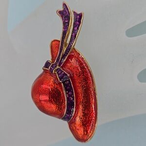 Red & Purple Hat Brooch